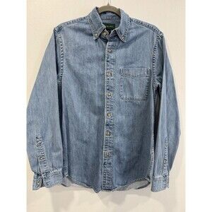 J Crew Vintage 90s Denim Jean Shirt XS Women's USA Faded Basic Minimal